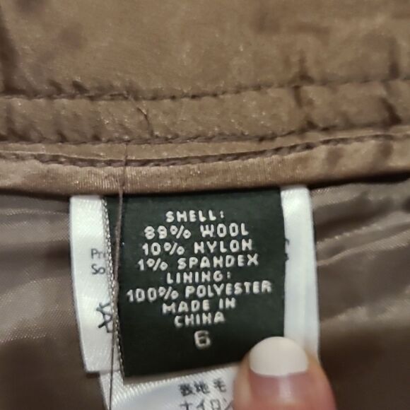 Eddie bauer womens tan tweed wool nylon stretch straight leg‎ pants size 6 - Picture 4 of 7